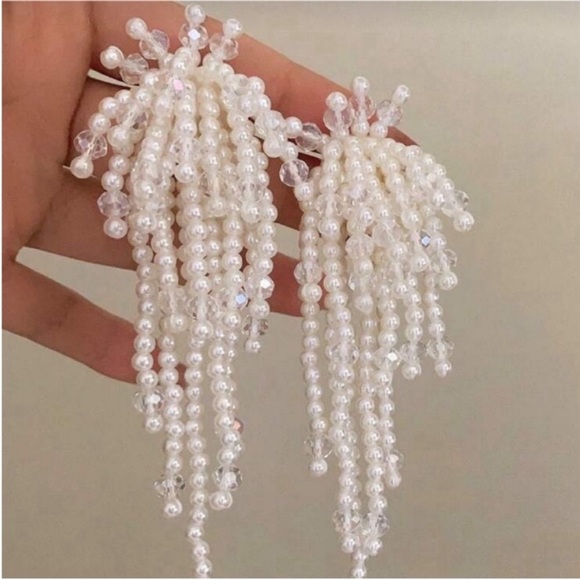 New! Anthropologie Beaded Pearl Earrings (3011) NWOT - Picture 2 of 3